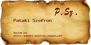 Pataki Szofron névjegykártya